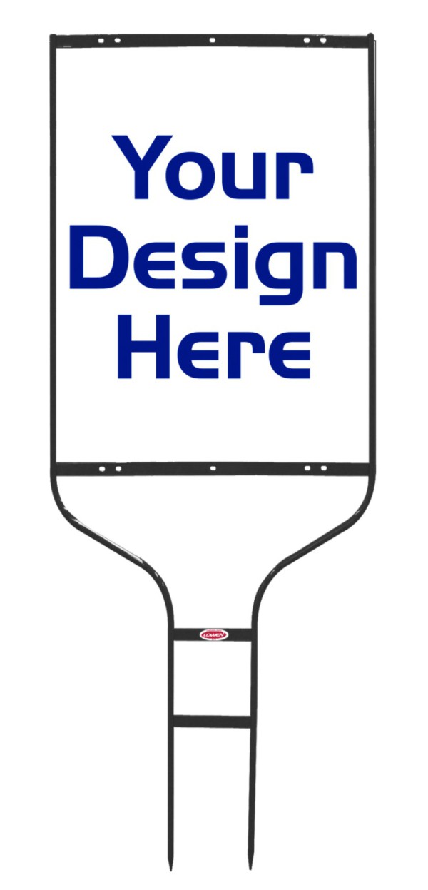 Independent real estate Round Rod Sign Frame and panel unit, .090 polyethylene, 24"h x 18"w