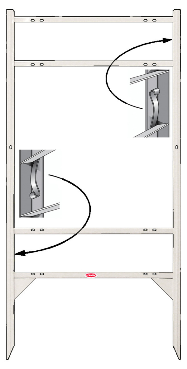 Independent White Angle Iron Frame with Two Rider Inserts 24x24