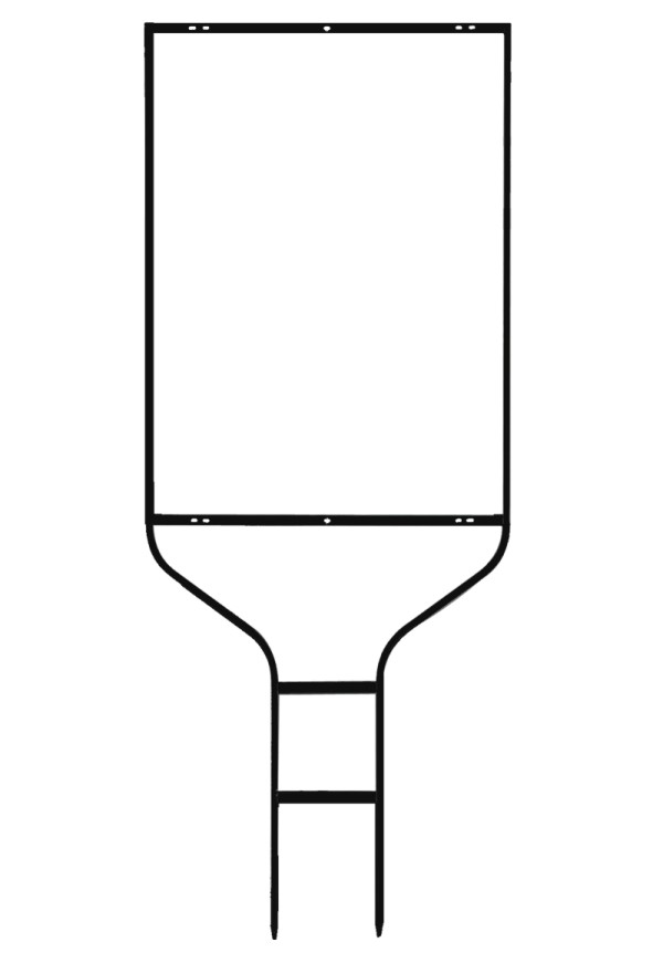 Independent Real Estate Round Rod Sign Frame,  28"h x 20"w - Black