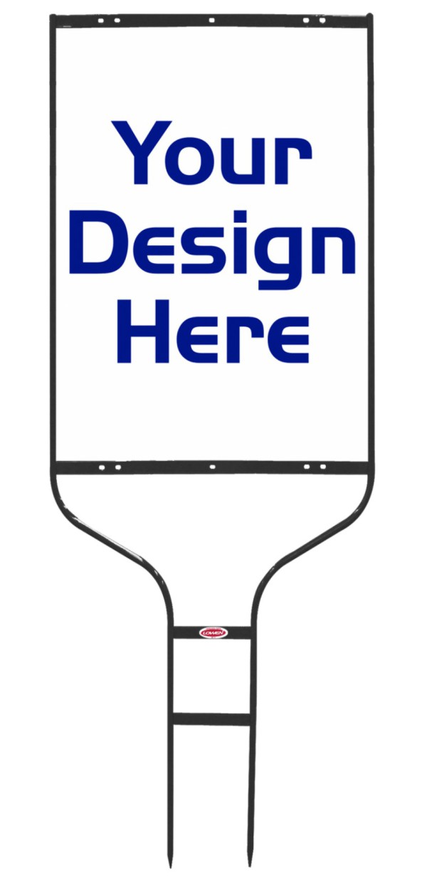 Independent real estate Round Rod Sign Frame and panel unit,  .090 polyethylene, 28"h x 20"w