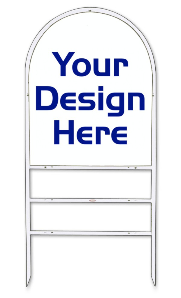 Independent Reflective Arc Frame and Sign Panel Unit w/ 2 Rider Inserts, 30"h x 24"w, Steel