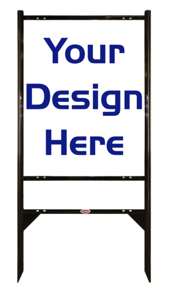Independent Angle Iron Frame w/ 1 Rider Inserts and Reflective Sign Panel Unit, 30"h x 24"w, 3MM Aluminum Composite