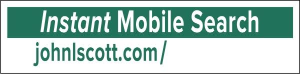 John L. Scott Instant mobile search sign rider, 24 GA steel 6"h x 24"w