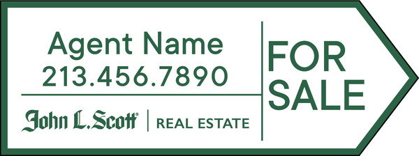 Directional  Agent Name For Sale Sign Panel, 9"H X 24"W, 4mm Corrugated Plastic