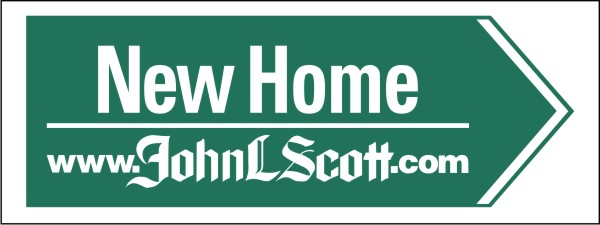 John L. Scott Directional New Home Sign Panel, 4mm Corrugated Plastic 9"h x 24"w