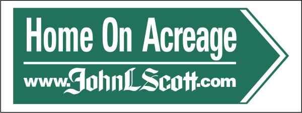 John L. Scott Directional Home on Acreage sign panel, 4mm corrugated plastic 9"h x 24"w