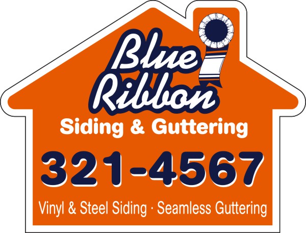 Job Site and Builders House-Shaped Yard Sign Panel, Corrugated Plastic 18"h x 24"w