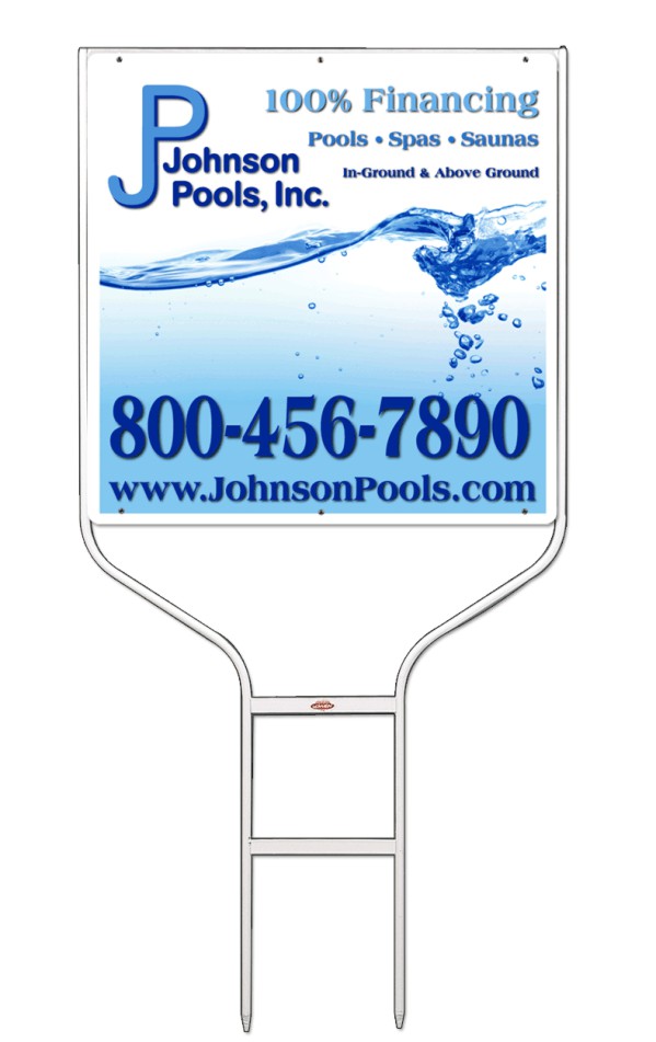 Job Site and Builders Round Rod Frame and Panel Sign Unit, 24"h x 24"w