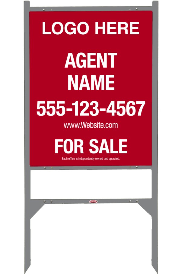 Reflective Gray Angle Iron Frame And Photo Sign Panel Unit, 24 GA Steel 30"H X 24"W