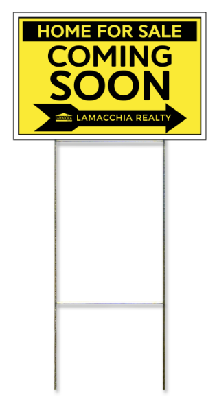 Lamacchia Agents Wire Stake and Home for Sale Panel Unit, 12"h x 18"w, 4mm Corrugated Plastic