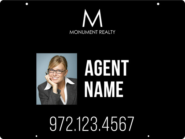 Reflective Hanging Agent Photo Sign Panel, 18"H X 24"W, Steel