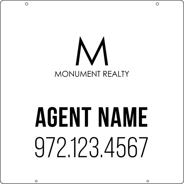 Reflective Hanging Agent Name Sign Panel, 24"H X 24"W, Steel