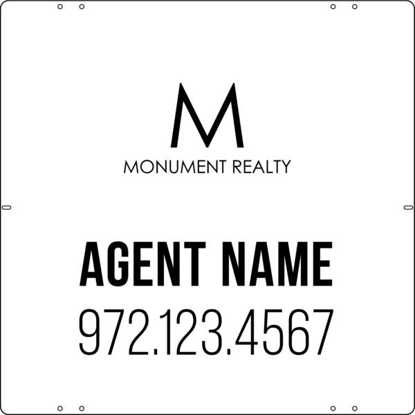 Reflective Agent Name Sign Panel, 24"H X 24"W, Steel