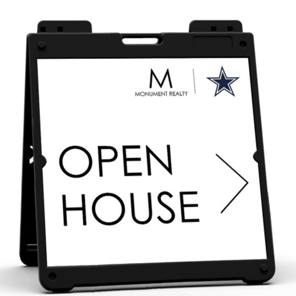 Monument Realty Heavy Duty Plastic A-Frame and Open House w/ Star Sign Panel Unit, 24"h x 24"w, Aluminum Composite