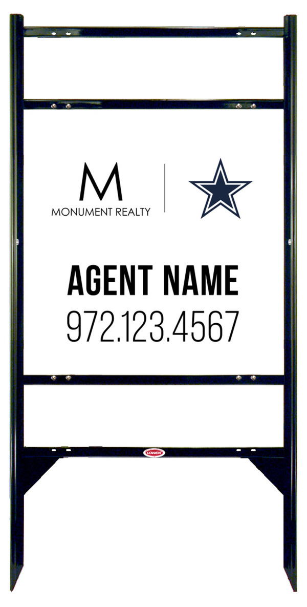 Angle Iron Frame W/ 2 Rider Inserts And Reflective Agent Name Sign Panel Unit, 24"H X 24"W, Steel