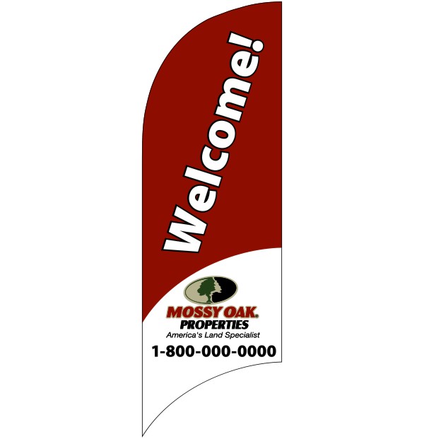Mossy Oak real estate custom feather flag only, 7-foot