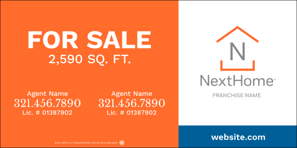 Commercial Agent Sign Panel (Df), 48"H X 96"W, 6mm Alumalite