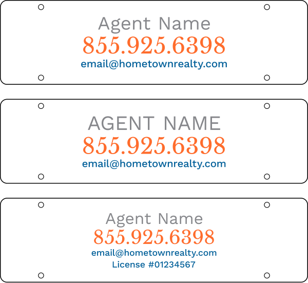 Agent Sign Rider, 6"H X 22"W, Pvc