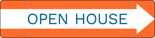 NextHome Reflective Open House Message Sign Rider, 6"h x 24"w, 3mm Aluminum Composite