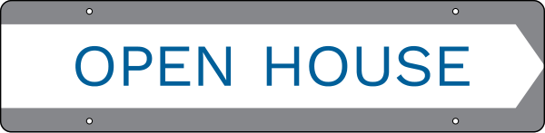 NextHome Open House Message Sign Rider, 6"h x 24"w, 3mm Aluminum Composite