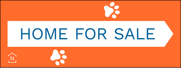 NextHome Directional House for Sale w/ Paw Prints Sign Panel, 9"h x 24"w, 4mm corrugated plastic