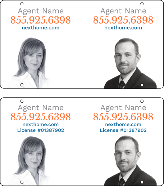 NextHome Reflective Agent Photo Sign Rider, 12"h x 22"w, 3mm Aluminum Composite