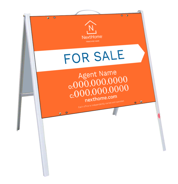 A-Frame And Agent For Sale Sign Panel Unit, 18"H X 24"W, .090 Poly