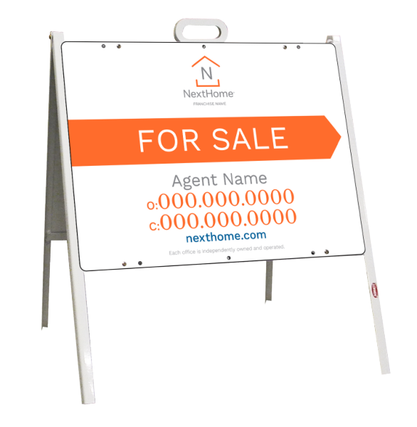 A-Frame And Agent For Sale Sign Panel Unit, 18"H X 24"W, Steel