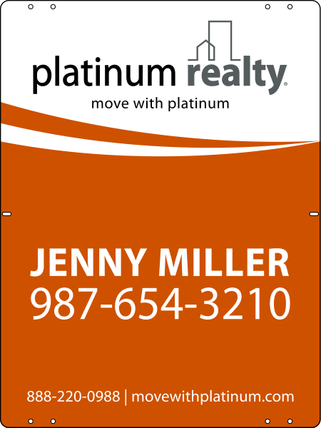 Agent Sign Panel, 24"H X 18"W, Steel