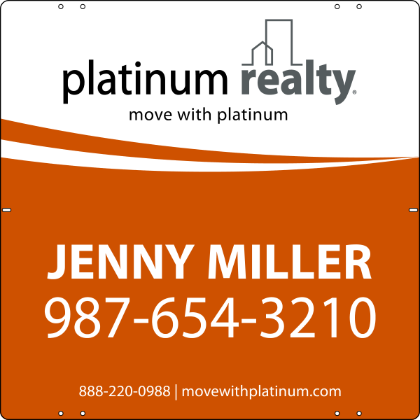 Agent Sign Panell, 24"H X 24"W, Steel