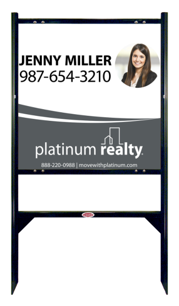 Angle Iron Frame With One Rider Insert And Sign Panel Unit, 24"H X 24"W