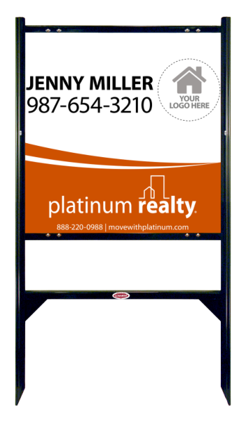 Angle Iron Frame With One Rider Insert And Sign Panel Unit, 24"H X 24"W