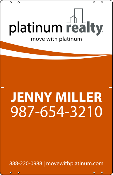 Agent Sign Panel, 28"H X 18"W, Steel