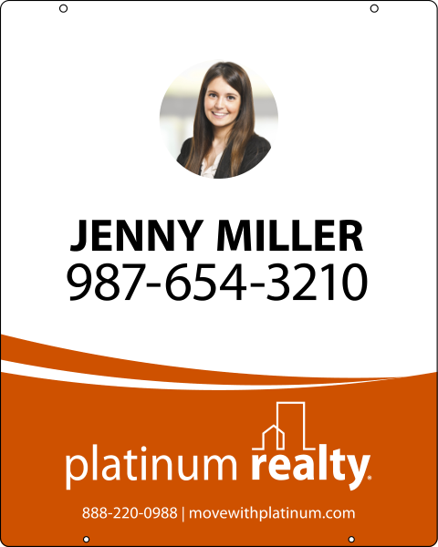 Agent Photo Hanging Sign Panel, 30"H X 24"W, Steel