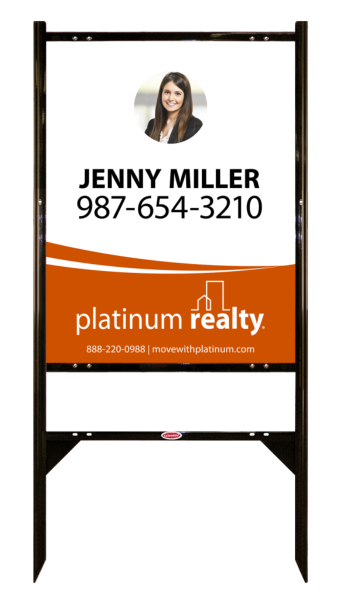 Reflective Angle Iron Frame With One Rider Insert And Sign Panel Unit, 30"H X 24"W