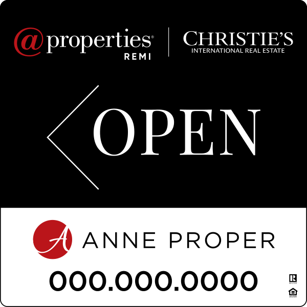 @properties Replacement Open w/ Logo & Phone Sign Panel, 20"h x 20", 3MM Aluminum Composite