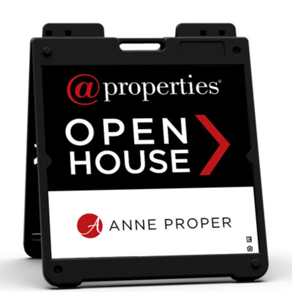 @properties Heavy Duty Plastic A-Frame and Open House w/ Logo Sign Panel Unit, 20"h x 20"w, Aluminum Composite
