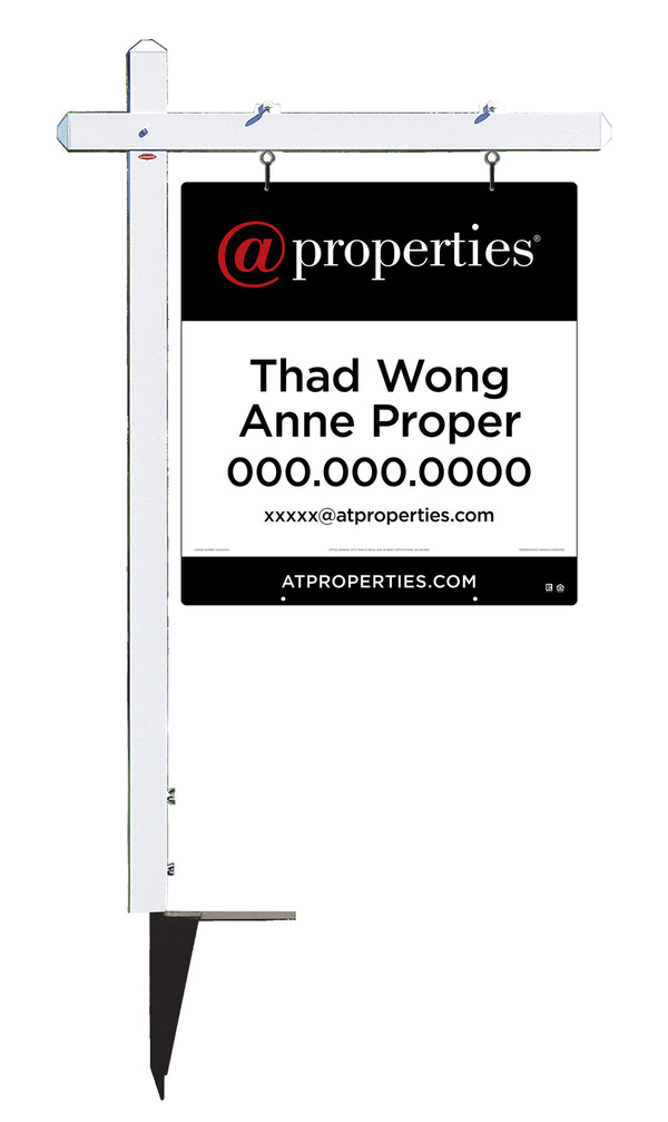 Sign Post And Agent Sign Panel Unit, 32"H X 30"W, 3mm Aluminum Composite