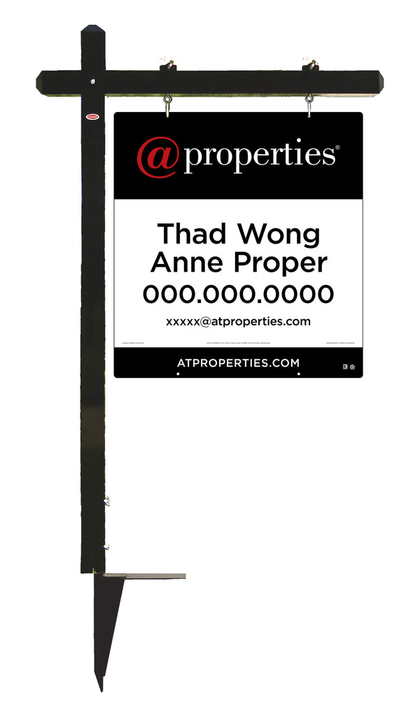 Sign Post And Agent Sign Panel Unit, 32"H X 30"W, 3mm Aluminum Composite