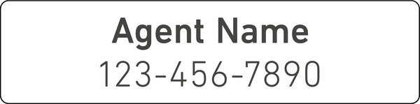 Agent Name Sign Rider, 6"H X 24"W, 3mm Aluminum Composite - No Holes
