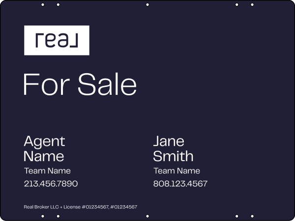 For Sale Agent Name Sign Panel, Df, 18"H X 24"W, 3mm Aluminum Composite