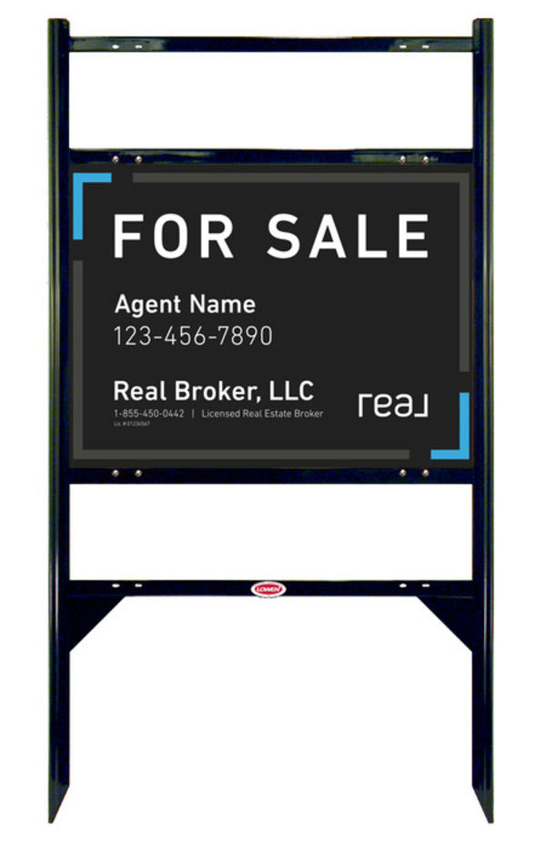 Angle Iron Frame With Two Rider Inserts And Agent Name Sign Panel Unit, 18"H X 24"W