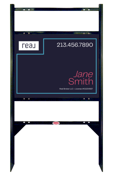 Angle Iron Frame With Two Rider Inserts And Agent Name Sign Panel Unit, 18"H X 24"W