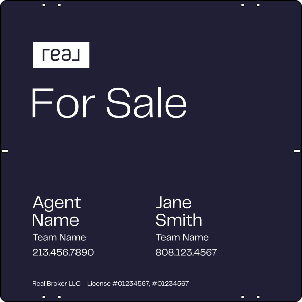 For Sale Agent Name Sign Panel, Df, 24"H X 24"W, 3mm Aluminum Composite