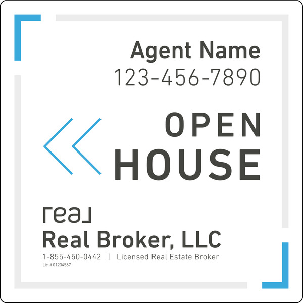 Agent Open House, Sf Sign Panel, 24"H X 24", 3mm Aluminum Composite