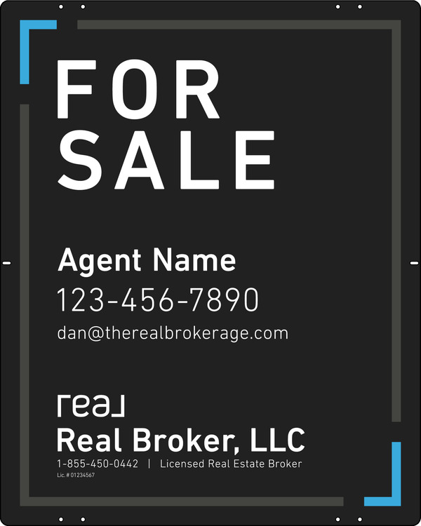 Agent Name Sign Panel, Df, 30"H X 24"W, 3mm Aluminum Composite