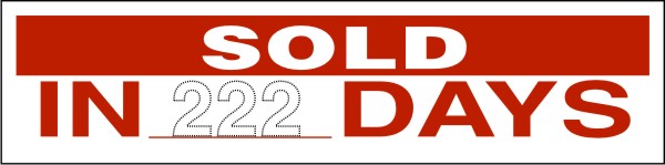 Realty Executives Real Estate Sold In __ Days Sign Rider, 24 GA Steel 6"h x 24"w