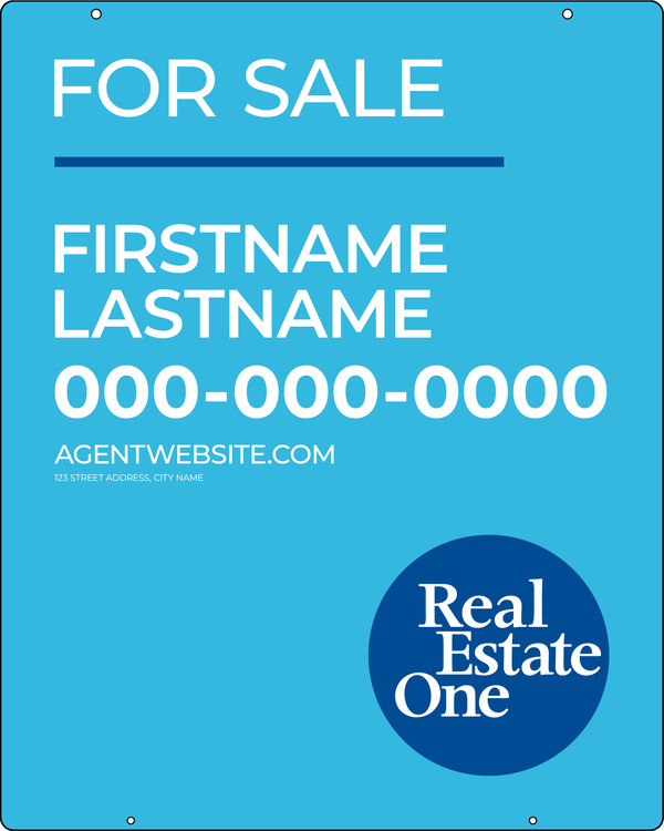 Reflective Agent Name Hanging Sign Panel, 30"H X 24"W, .063 Aluminum