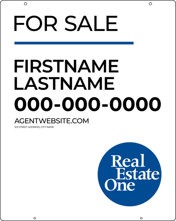 Reflective Agent Name Hanging Sign Panel, 30"H X 24"W, Steel