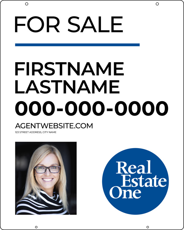 Agent Photo Hanging Sign Panel, 30"H X 24"W, Steel